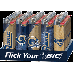 BIC® | 'Retail Display' NFL LA Rams Special Edition Lighters | 50 Count