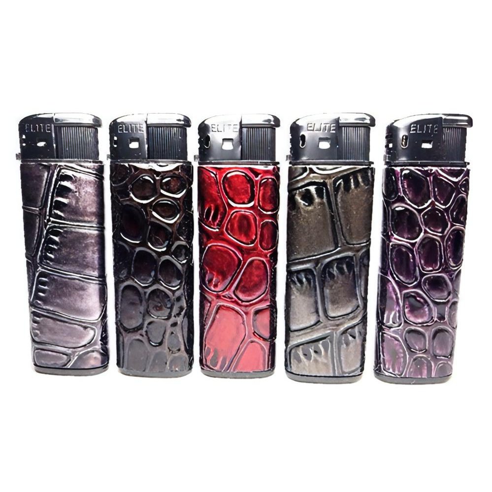 Exotic Gator Leather Feel Electronic Lighters 50 Count Pythonbrands
