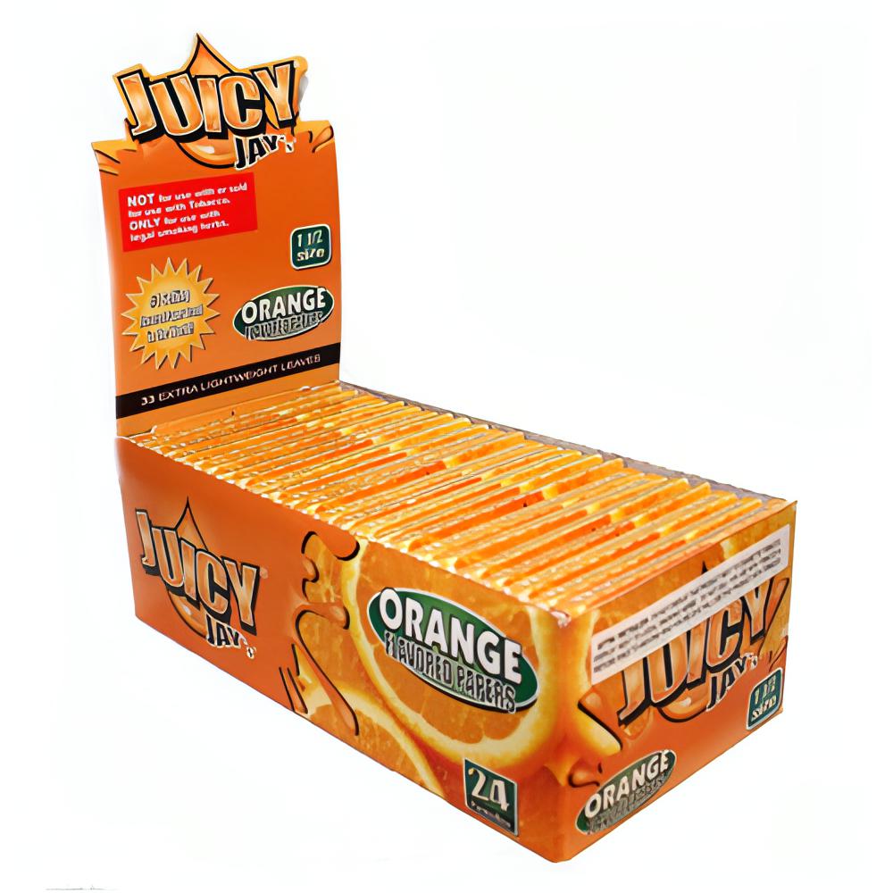 Juicy Jay's Orange Flavored 1.5 Size Rolling Papers 24 Count Pythonbrands