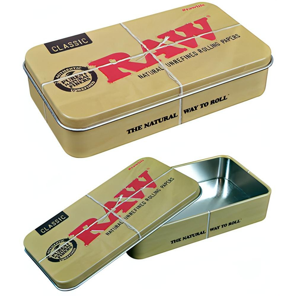 Raw Rolling Papers Metal Tin Storage Box Pythonbrands