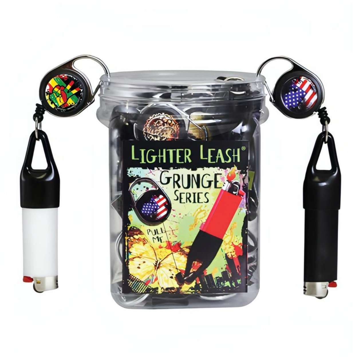 Grunge Series Premium Lighter Leash Retractable Lighter Holders 30 Count Pythonbrands