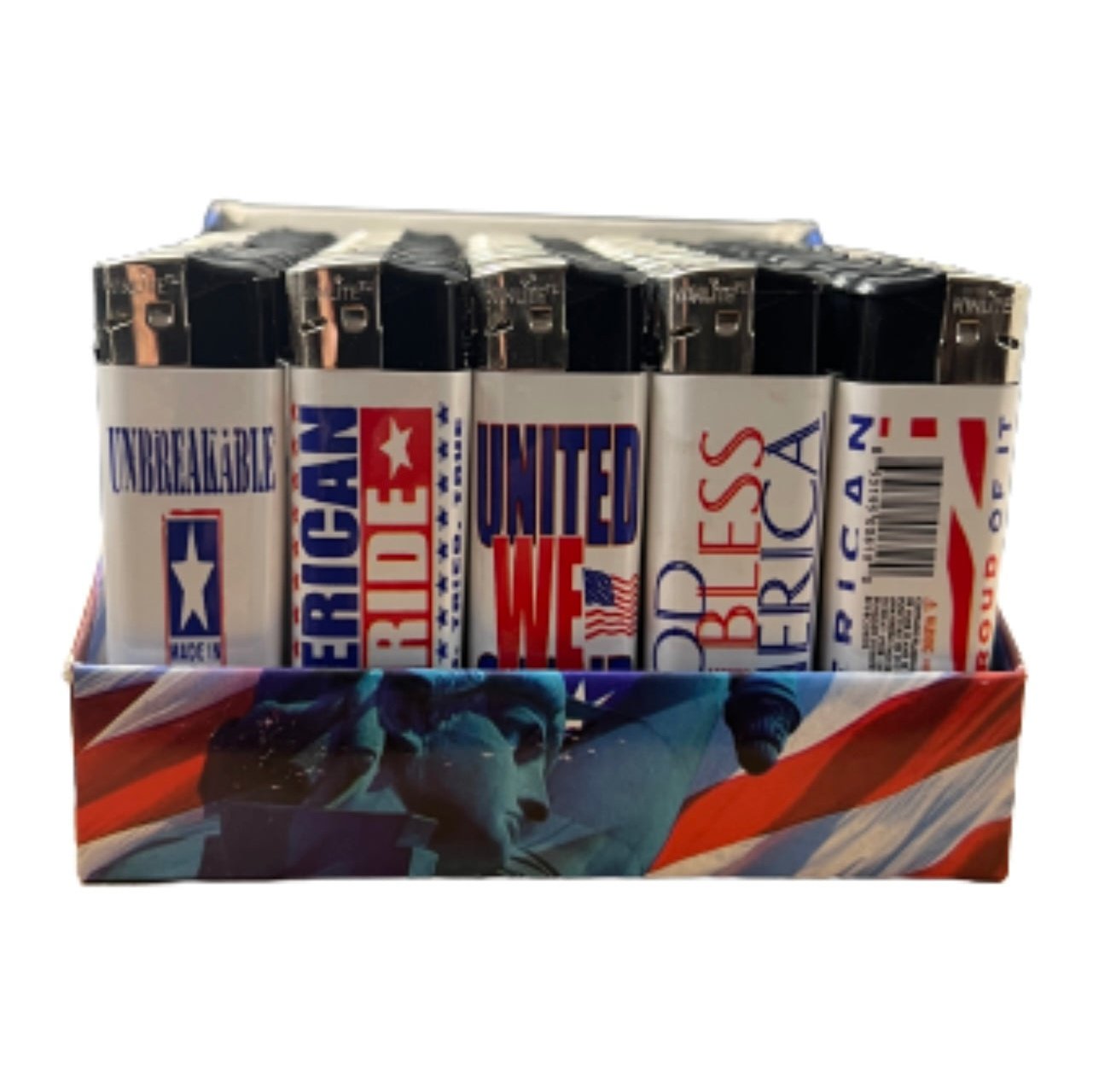 Patriotic Electronic Lighters 50 Count Pythonbrands