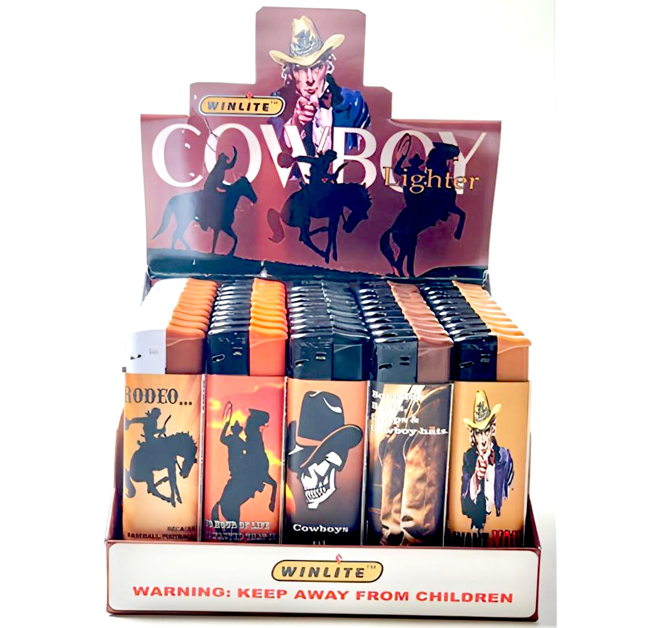 Winlite Cowboy Electronic Lighters 50 Count Pythonbrands